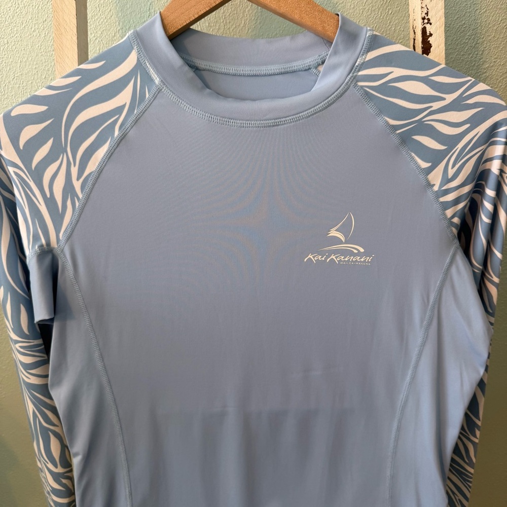 Kai Kanani Girls UPF 50 Swim Rash Guard Long Sleeve Size XL Light Blue - Picture 2 of 7